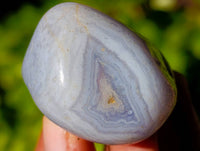 Polished Blue Lace Agate Tumbled Stones x 24 From Malawi - Toprock Gemstones and Minerals