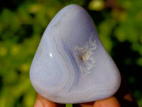 Polished Blue Lace Agate Tumbled Stones x 24 From Malawi - Toprock Gemstones and Minerals