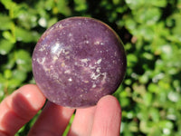Polished Lepidolite with Pink Rubellite Palm Stones x 15 From Ambatondrazaka, Madagascar - Toprock Gemstones and Minerals