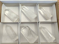 Polished Clear Quartz Crystals x 6 From Madagascar - Toprock Gemstones and Minerals