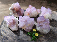 Natural Amethyst Spirit Quartz Clusters x 6 From Boekenhouthoek, South Africa - Toprock Gemstones and Minerals