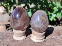 Polished Smokey Quartz Gemstone Eggs x 4 From Madagascar - Toprock Gemstones and Minerals