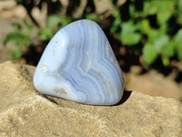 Polished Blue Lace Agate Tumbled Stones x 12 From Nsanje, Malawi - Toprock Gemstones and Minerals