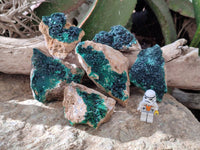 Natural Super Rare Crystalline Malachite Specimens x 6 From Tenke Fungurume, Congo - Toprock Gemstones and Minerals