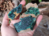 Natural Super Rare Crystalline Malachite Specimens x 6 From Tenke Fungurume, Congo - Toprock Gemstones and Minerals