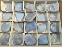 Polished Blue Lace Agate Tumbled Stones x 20 From Nsanje, Malawi - Toprock Gemstones and Minerals