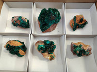 Natural Dioptase Crystals with Malachite on Dolomite Matrix Specimens x 6 From Likasi, Congo - Toprock Gemstones and Minerals