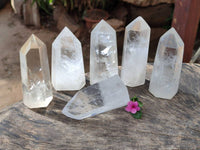 Polished Clear Quartz Crystals x 6 From Madagascar - Toprock Gemstones and Minerals