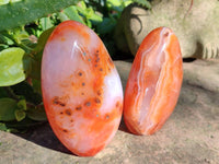 Polished Carnelian Agate Standing Free Forms x 4 From Madagascar - Toprock Gemstones and Minerals