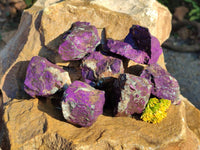Natural Metallic Purpurite Cobbed Specimens x 12 From Erongo, Namibia - Toprock Gemstones and Minerals