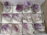 Natural Jacaranda Amethyst Quartz Crystals x 12 From Mumbwa, Zambia - Toprock Gemstones and Minerals