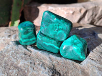 Polished Flower Banded Malachite Tumbled Stones x 35 From Congo - Toprock Gemstones and Minerals