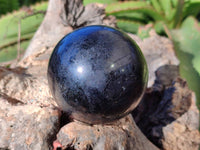 Polished Black Tourmaline Spheres x 2 From Madagascar - Toprock Gemstones and Minerals