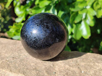 Polished Black Tourmaline Spheres x 2 From Madagascar - Toprock Gemstones and Minerals