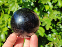 Polished Black Tourmaline Spheres x 2 From Madagascar - Toprock Gemstones and Minerals