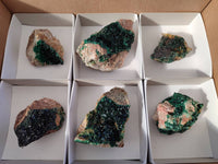 Natural Super Rare Crystalline Malachite Specimens x 6 From Congo - Toprock Gemstones and Minerals