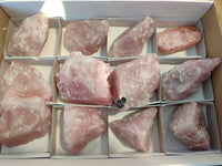 Natural Pink Rose Quartz Cobbed Specimens x 12 From North Cape, South Africa - Toprock Gemstones and Minerals