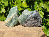 Natural Watermelon Fluorite Cobbed Specimens x 5 From Uis, Namibia - Toprock Gemstones and Minerals