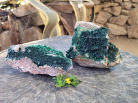 Natural Superb Crystalline Malachite Cabinet Specimens x 2 From Tenke Fungurume, Congo - Toprock Gemstones and Minerals