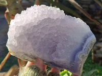 Natural Blue Lace Agate Geode Specimens x 4 From Nsanje, Malawi - Toprock Gemstones and Minerals