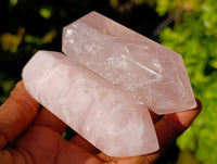 Polished Double Terminated Rose Quartz Points x 12 From Madagascar - Toprock Gemstones and Minerals