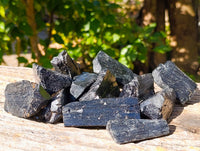 Natural Schorl Black Tourmaline Specimens x 12 From Erongo, Namibia - Toprock Gemstones and Minerals
