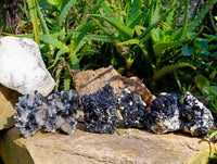 Natural Schorl Black Tourmaline Specimens x 6 From Erongo, Namibia - Toprock Gemstones and Minerals