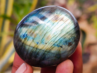 Polished Labradorite Palm Stones x 12 From Tulear, Madagascar - Toprock Gemstones and Minerals