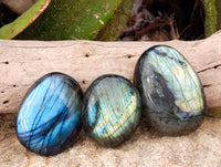 Polished Labradorite Palm Stones x 12 From Tulear, Madagascar - Toprock Gemstones and Minerals