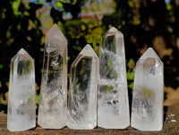 Polished Clear Quartz Crystals x 12 From Madagascar - Toprock Gemstones and Minerals