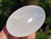 Polished Large Pearl Girasol Quartz Palm Stones x 12 From Ambatondrazaka, Madagascar - Toprock Gemstones and Minerals