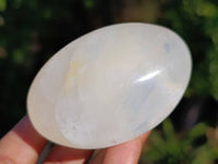 Polished Large Pearl Girasol Quartz Palm Stones x 12 From Ambatondrazaka, Madagascar - Toprock Gemstones and Minerals