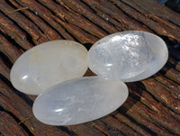 Polished Large Pearl Girasol Quartz Palm Stones x 12 From Ambatondrazaka, Madagascar - Toprock Gemstones and Minerals