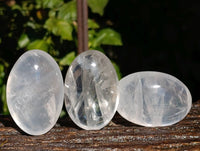 Polished Large Pearl Girasol Quartz Palm Stones x 12 From Ambatondrazaka, Madagascar - Toprock Gemstones and Minerals