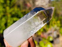Polished Clear and Smokey Quartz Crystals with Rainbow Veils and Phantoms x 12 From Madagascar - Toprock Gemstones and Minerals