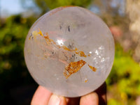 Polished Clear Quartz Crystal Balls with Rainbow Veils x 3 From Madagascar - Toprock Gemstones and Minerals