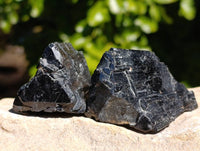 Natural Schorl Black Tourmaline Specimens x 6 From Erongo, Namibia - Toprock Gemstones and Minerals
