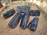 Natural Schorl Black Tourmaline Specimens x 6 From Erongo, Namibia - Toprock Gemstones and Minerals