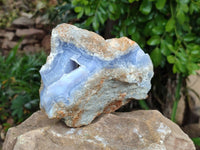Natural Blue Lace Agate Geode Specimens x 3 From Nsanje, Malawi - Toprock Gemstones and Minerals