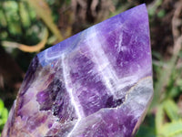 Polished Chevron Amethyst Points x 4 From Zambia - Toprock Gemstones and Minerals