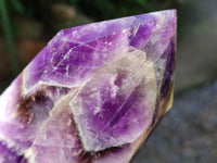 Polished Chevron Amethyst Points x 4 From Zambia - Toprock Gemstones and Minerals