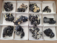 Natural Schorl Black Tourmaline Specimens x 12 From Erongo, Namibia - Toprock Gemstones and Minerals