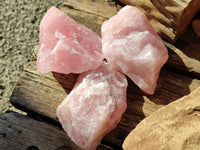 Natural Pink Rose Quartz Cobbed Specimens x 12 From North Cape, South Africa - Toprock Gemstones and Minerals