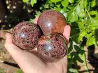 Polished Garnet Spheres x 3 From Mahajanga, Madagascar - Toprock Gemstones and Minerals