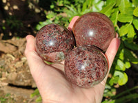 Polished Garnet Spheres x 3 From Mahajanga, Madagascar - Toprock Gemstones and Minerals