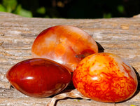 Polished Carnelian Agate Palm Stones x 18 From Madagascar - Toprock Gemstones and Minerals