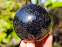 Polished Black Tourmaline Spheres x 2 From Madagascar - Toprock Gemstones and Minerals
