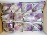 Natural Jacaranda Amethyst Quartz Crystals x 12 From Mumbwa, Zambia - Toprock Gemstones and Minerals