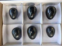 Polished Black Tourmaline Gemstone Eggs x 6 From Madagascar - Toprock Gemstones and Minerals