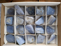 Polished Blue Lace Agate Tumbled Stones x 20 From Malawi - Toprock Gemstones and Minerals